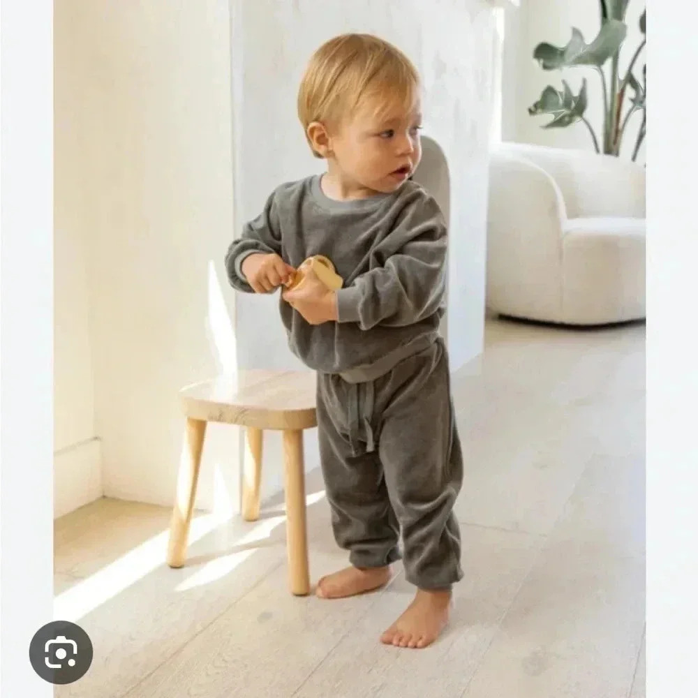 Quincy Mae Velour  Relaxed Fit Joggers